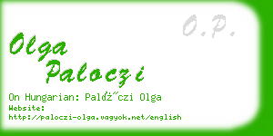 olga paloczi business card